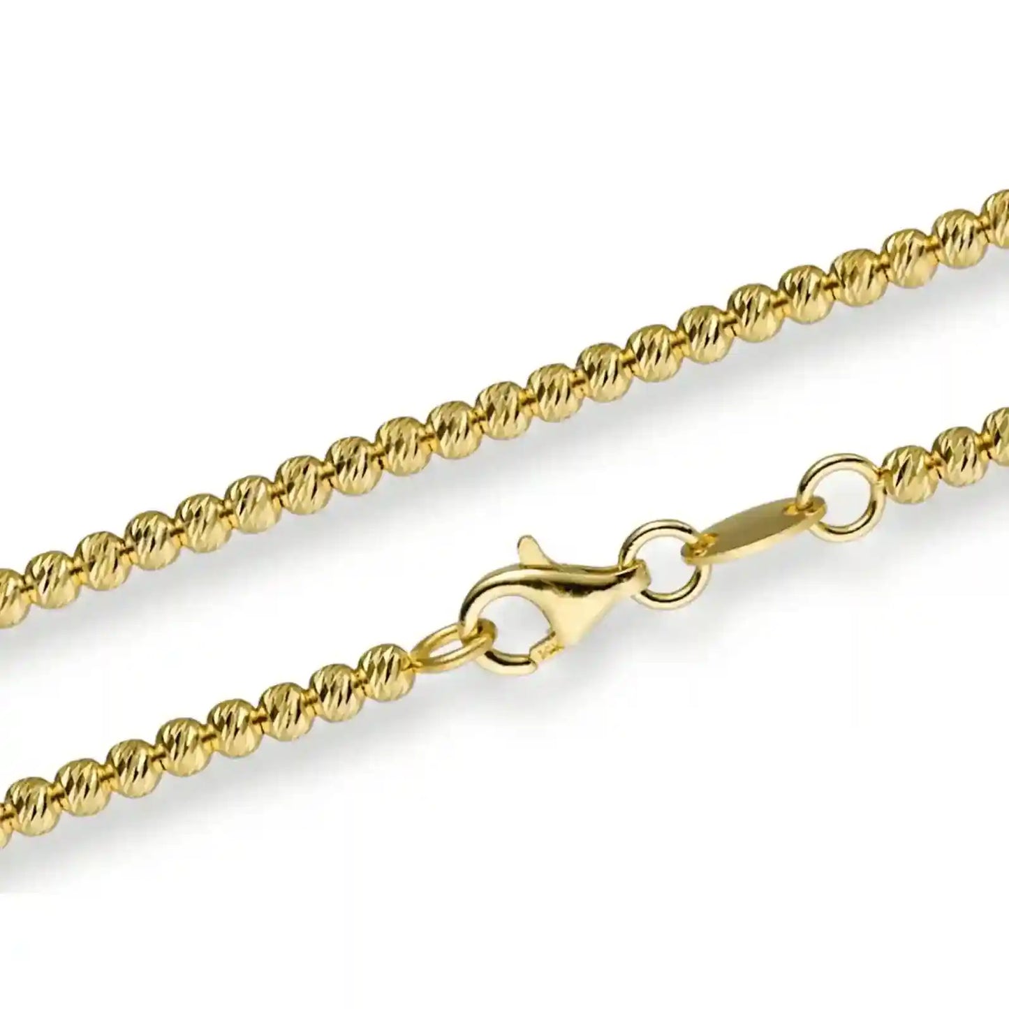 Goldkette Kugelkette diamantiert Breite 2,2mm massiv 585-14 Karat Gold - Firma Holzenplotz - Silberketten-Goldketten.de 