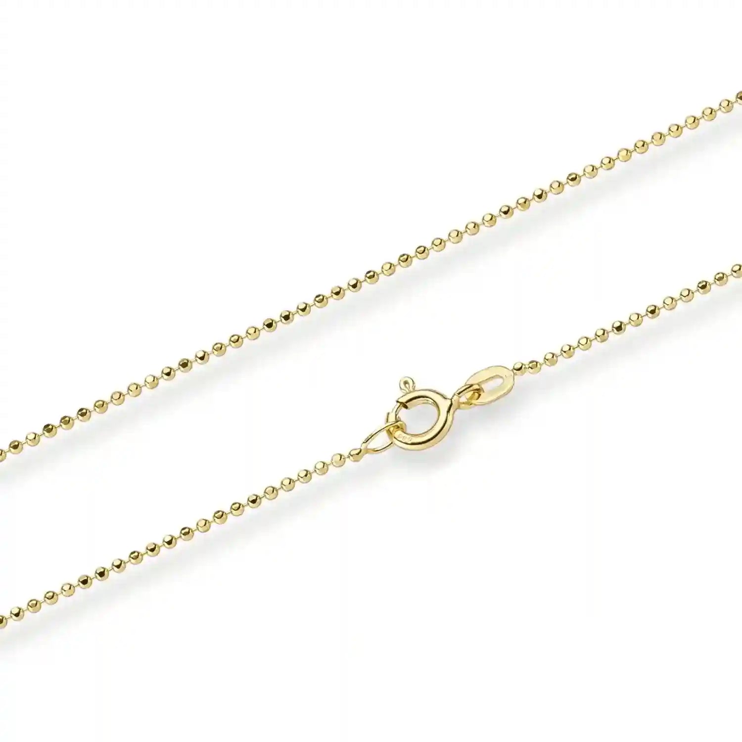 Goldkette Kugelkette Halskette Breite 1 mm massiv 585-14 Karat Gold - Firma Holzenplotz - Silberketten-Goldketten.de 