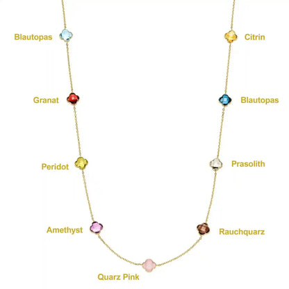Goldkette mit Farbsteinen Ankerkette 1,1 mm massiv 585-14 Karat Gold