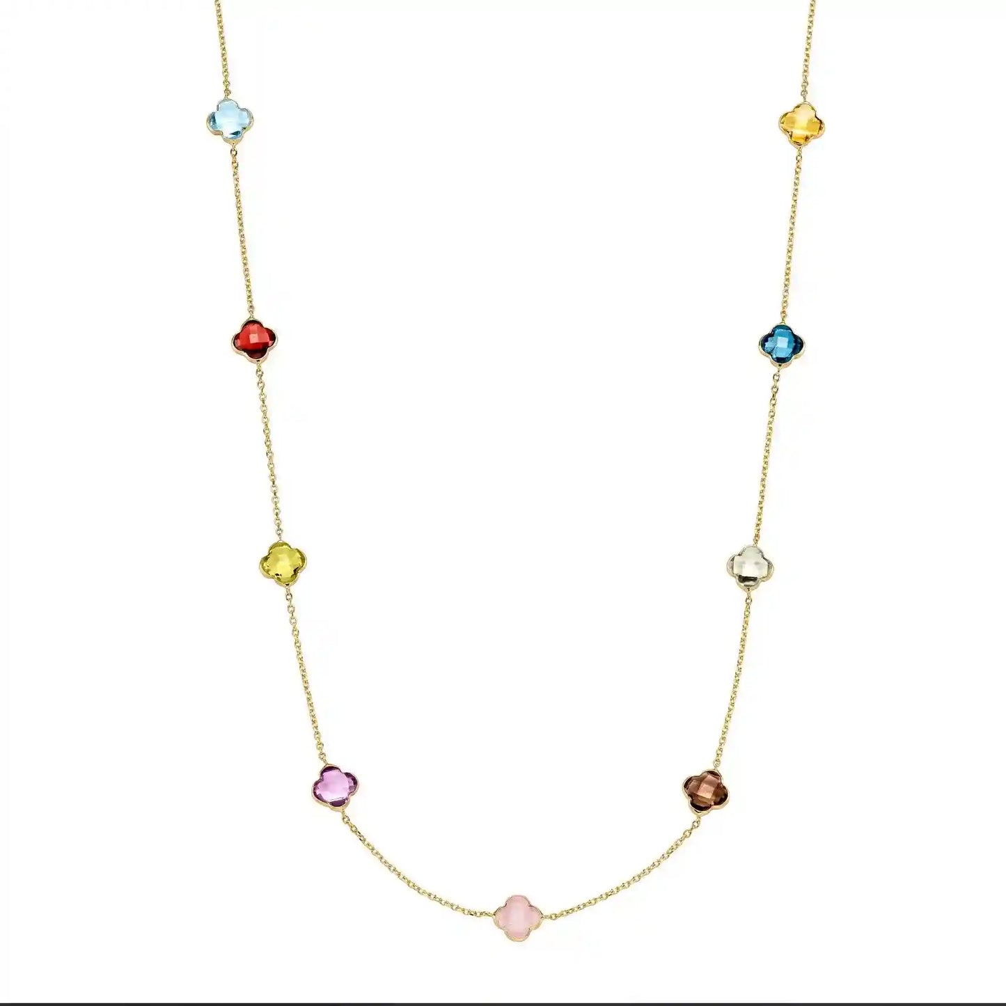 Goldkette mit Farbsteinen Ankerkette 1,1 mm massiv 585-14 Karat Gold