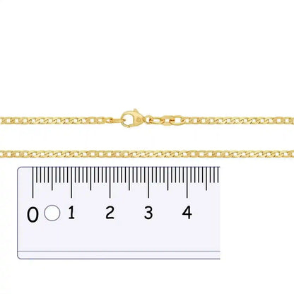 Goldkette Panzerkette Breite 2,1mm weit - 333-8 Karat Gold - Firma Holzenplotz - Silberketten-Goldketten.de 