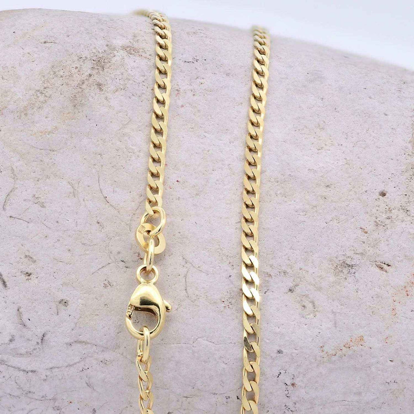 Goldkette Panzerkette Breite 2,1mm weit - 333-8 Karat Gold - Firma Holzenplotz - Silberketten-Goldketten.de 