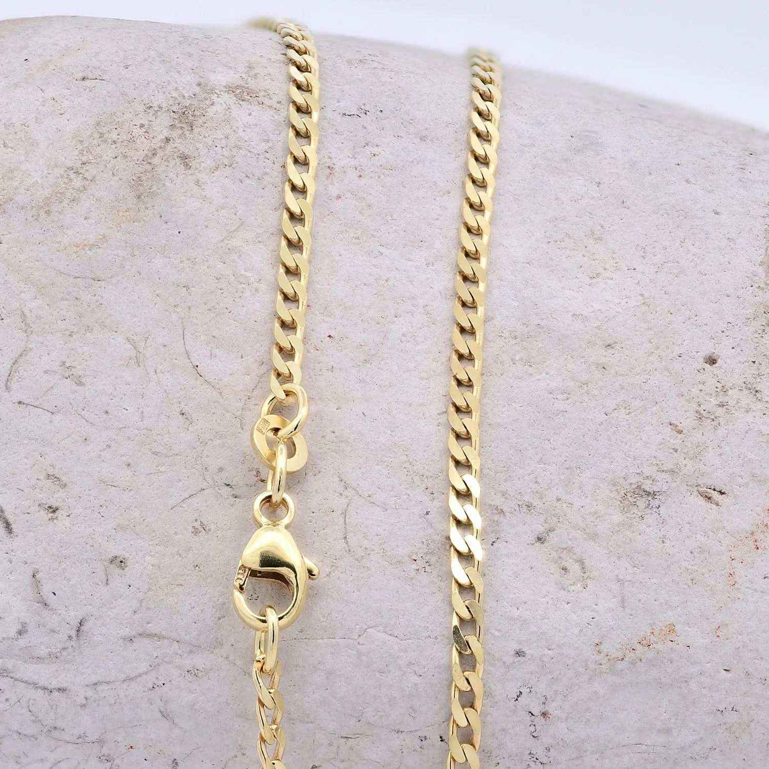 Goldkette Panzerkette Breite 2,1mm weit - 333-8 Karat Gold - Firma Holzenplotz - Silberketten-Goldketten.de 