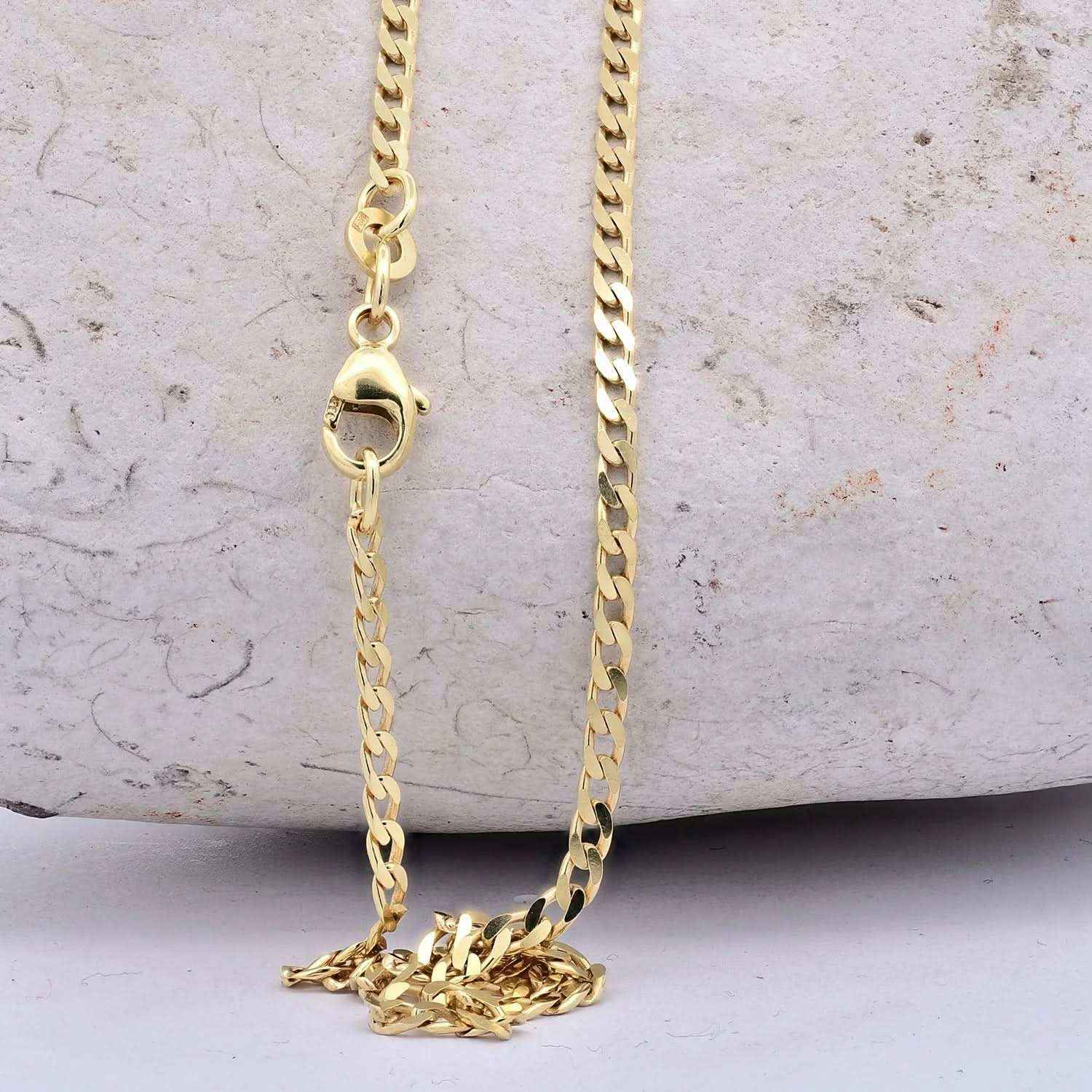 Goldkette Panzerkette Breite 2,1mm weit - 333-8 Karat Gold - Firma Holzenplotz - Silberketten-Goldketten.de 