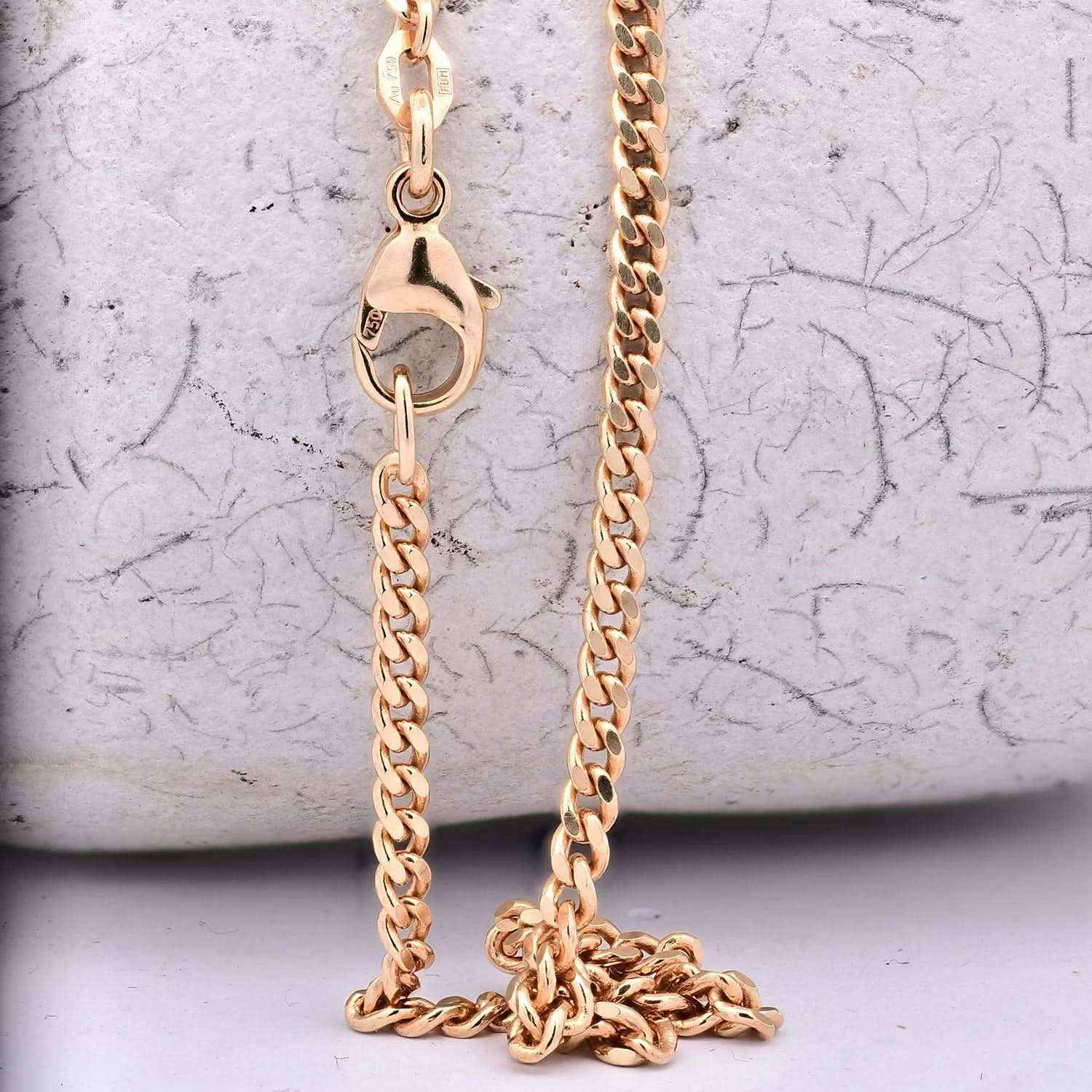 Goldkette Panzerkette Breite 2,5mm - 750-18 Karat Gold - Firma Holzenplotz - Silberketten-Goldketten.de 