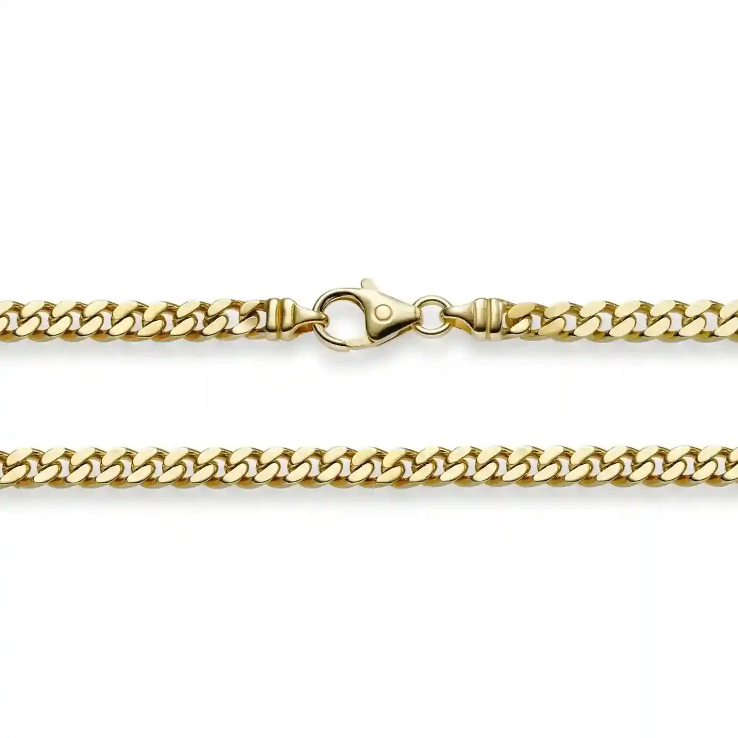 4,0 mm 750 - 18 Karat Gold Halskette Panzerkette 4-seitig diamantiert massiv Gold hochwertige Goldkette - Länge nach Wahl