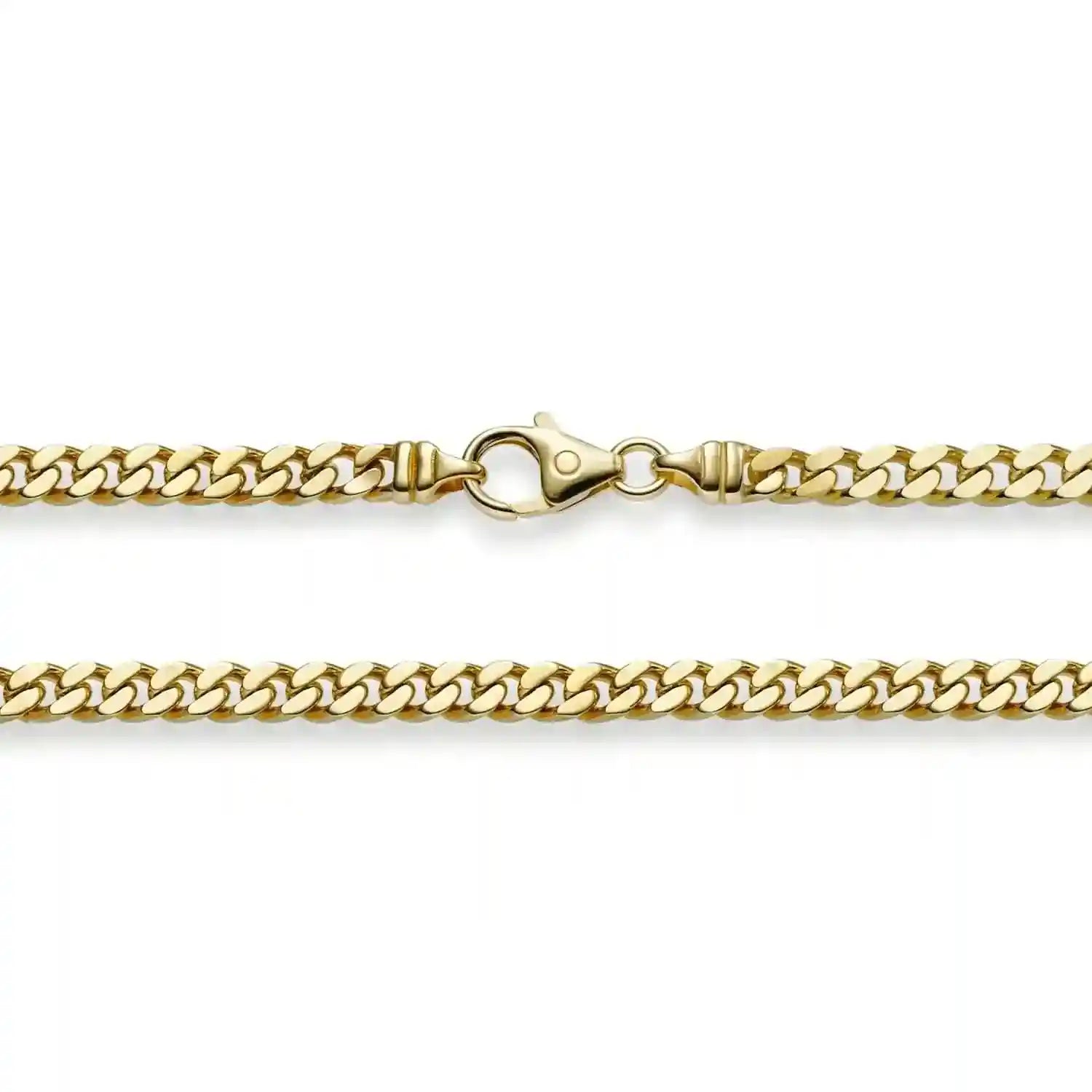 4,0 mm 750 - 18 Karat Gold Halskette Panzerkette 4-seitig diamantiert massiv Gold hochwertige Goldkette - Länge nach Wahl