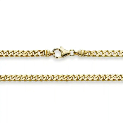 4,0 mm 750 - 18 Karat Gold Halskette Panzerkette 4-seitig diamantiert massiv Gold hochwertige Goldkette - Länge nach Wahl