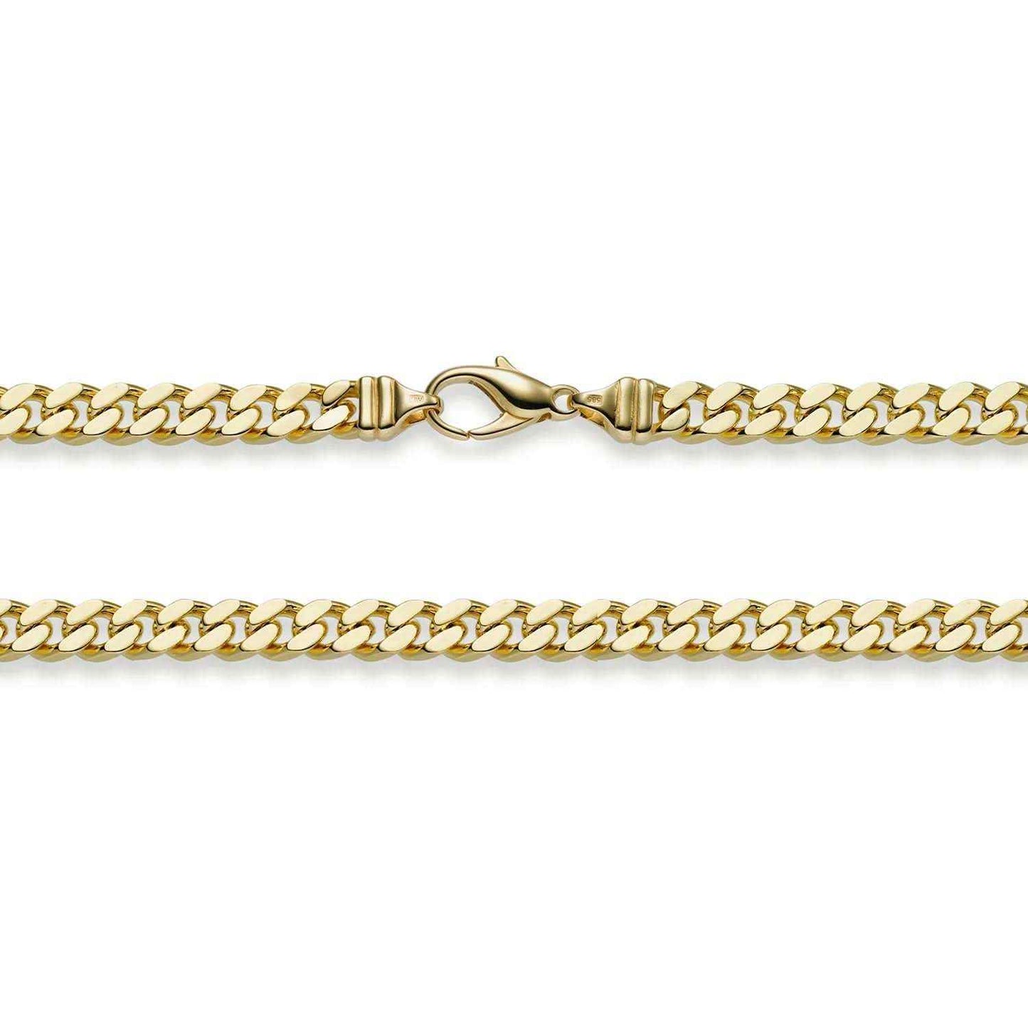 6,0 mm 70 cm 585 - 14 Karat Gold Halskette Panzerkette 4-seitig diamantiert massiv Gold hochwertige Goldkette 88,8 g