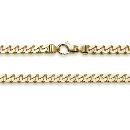 7,0 mm 585 - 14 Karat Gold Halskette Panzerkette 4-seitig diamantiert massiv Gold hochwertige Goldkette - Länge nach Wahl