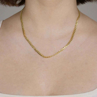 Goldkette Panzerkette Halskette 3,9 mm weit massiv 333 - 8 Karat Gold - Firma Holzenplotz - Silberketten-Goldketten.de 