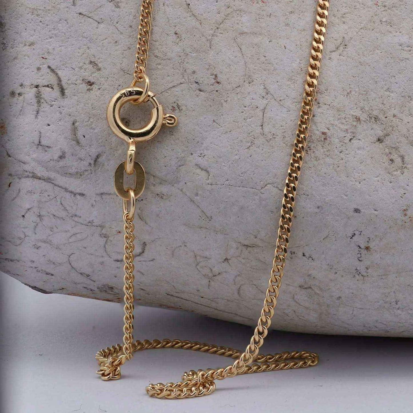 Goldkette Panzerkette Halskette Breite 1,4 mm massiv 585-14 Karat Gold