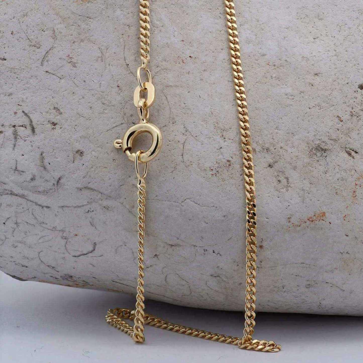 Goldkette Panzerkette Halskette Breite 1,6 mm massiv 585-14 Karat Gold