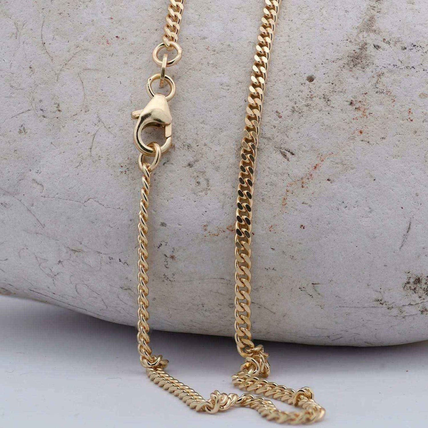 Goldkette Panzerkette Halskette Breite 2,0 mm massiv 585-14 Karat Gold