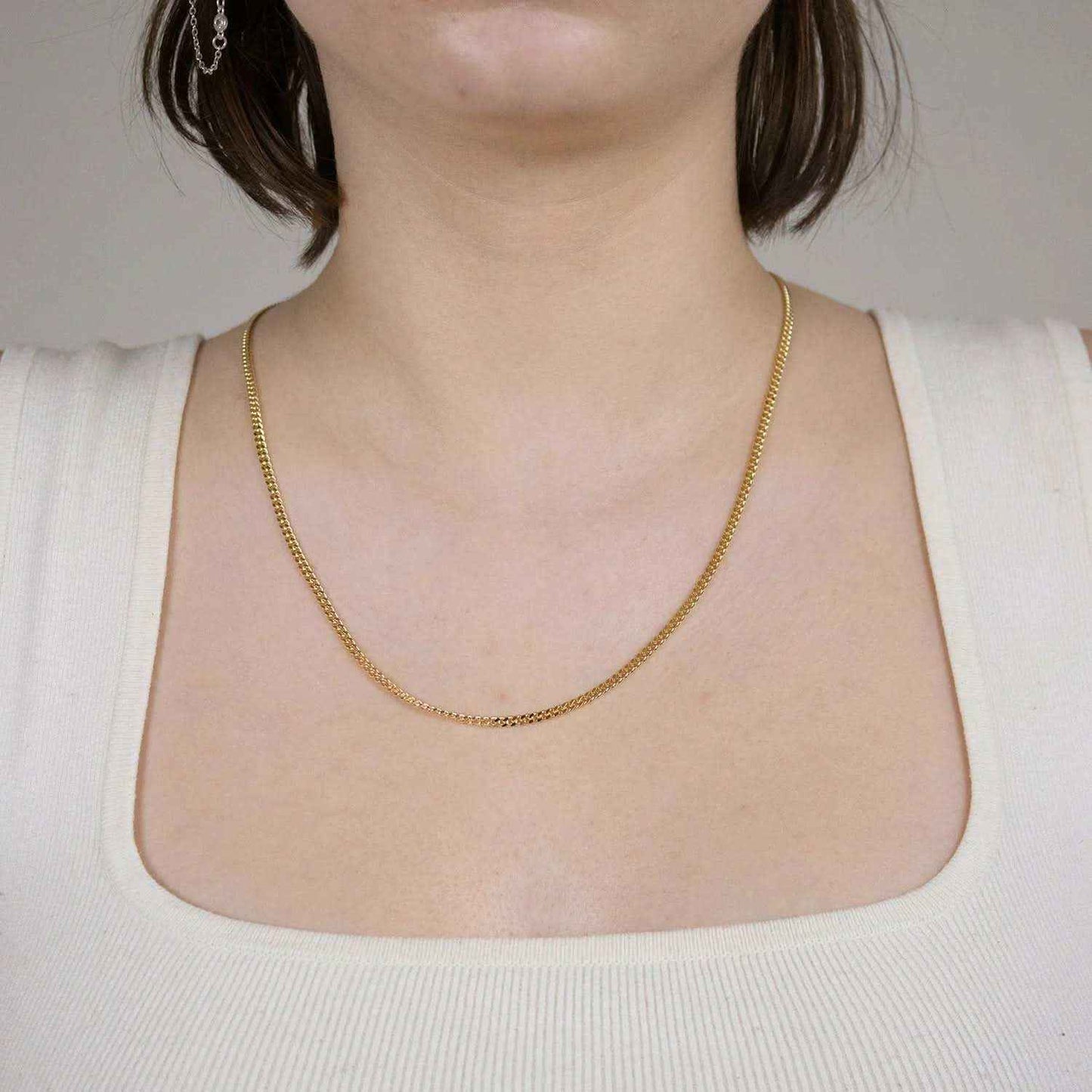 Goldkette Panzerkette Halskette Breite 2,5 mm massiv 585-14 Karat Gold