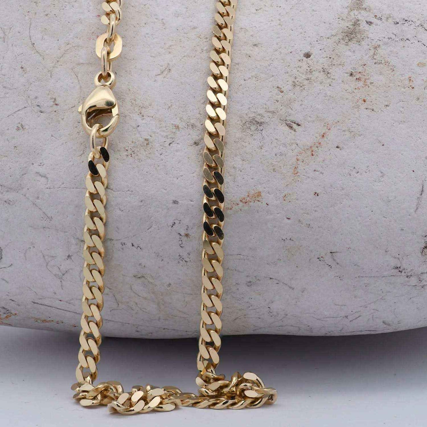 Goldkette Panzerkette Halskette Breite 2,5 mm massiv 585-14 Karat Gold