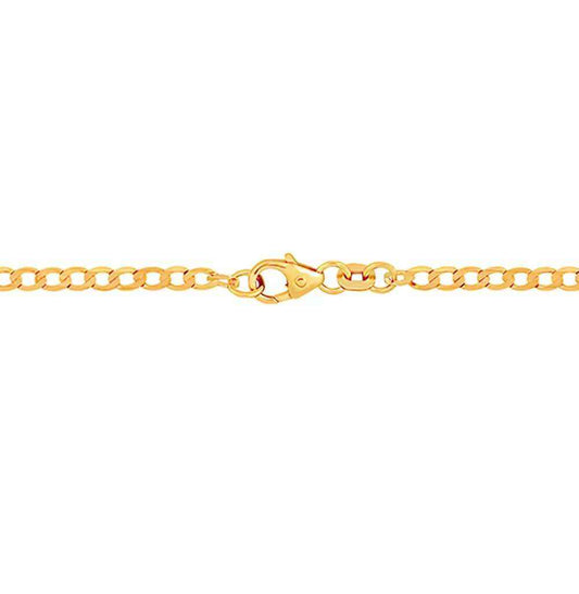 Goldkette Panzerkette Länge 19cm - Breite 2,6mm - 333-8 Karat Gold - Firma Holzenplotz - Silberketten-Goldketten.de 
