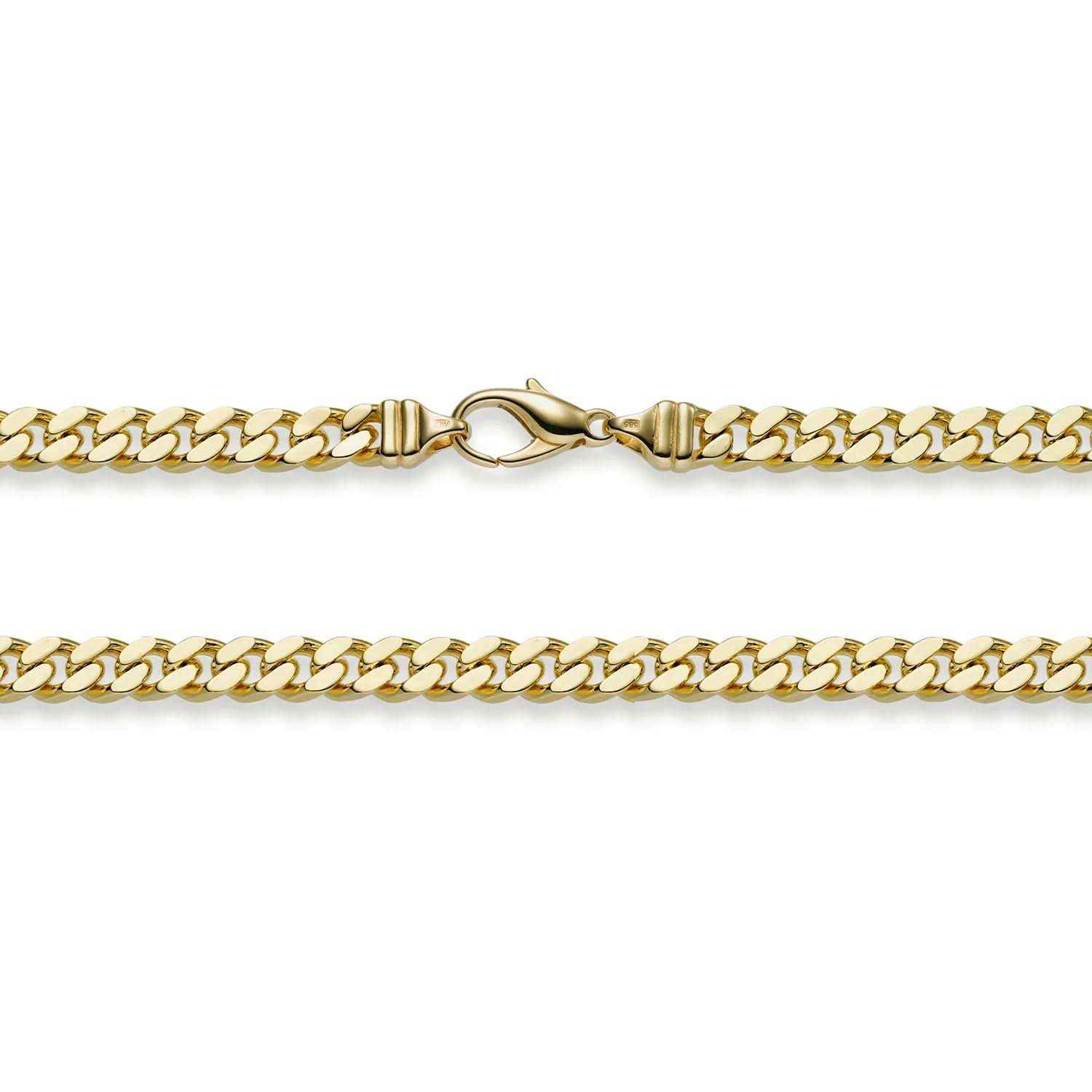 7,0 mm 19 cm 585 - 14 Karat Gold Armkette Panzerkette 4-seitig diamantiert massiv Gold hochwertige Goldkette 30,5 g