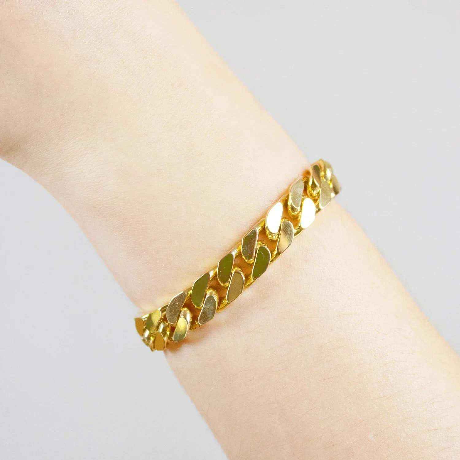 Goldkette Panzerkette Länge 21cm - Breite 10,0mm - 585-14 Karat Gold - Firma Holzenplotz - Silberketten-Goldketten.de 