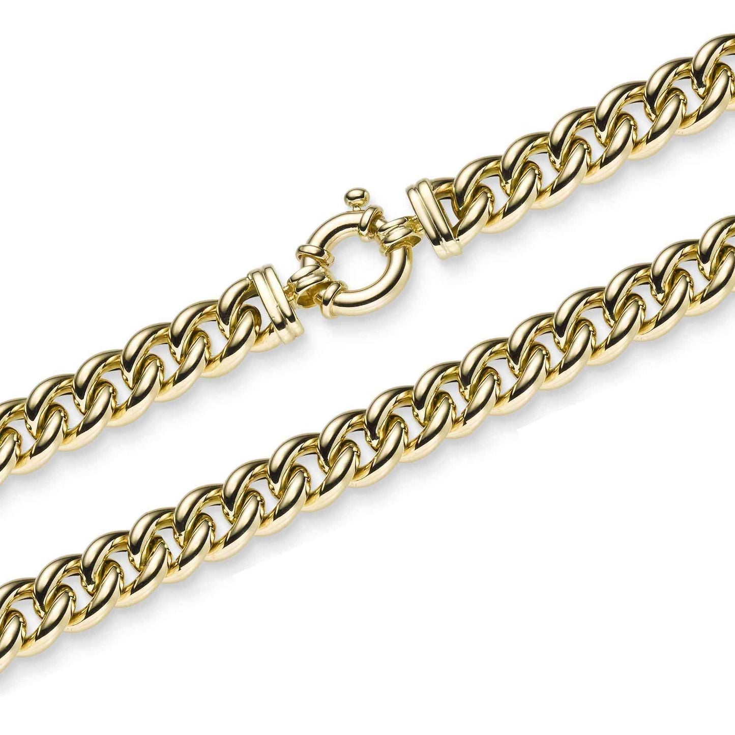 10,5 mm 21 cm 585 - 14 Karat Gold Armkette Panzerkette rund massiv Gold hochwertige Goldkette 20,5 g
