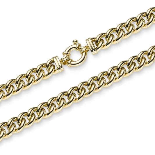 10,5 mm 21 cm 585 - 14 Karat Gold Armkette Panzerkette rund massiv Gold hochwertige Goldkette 20,5 g