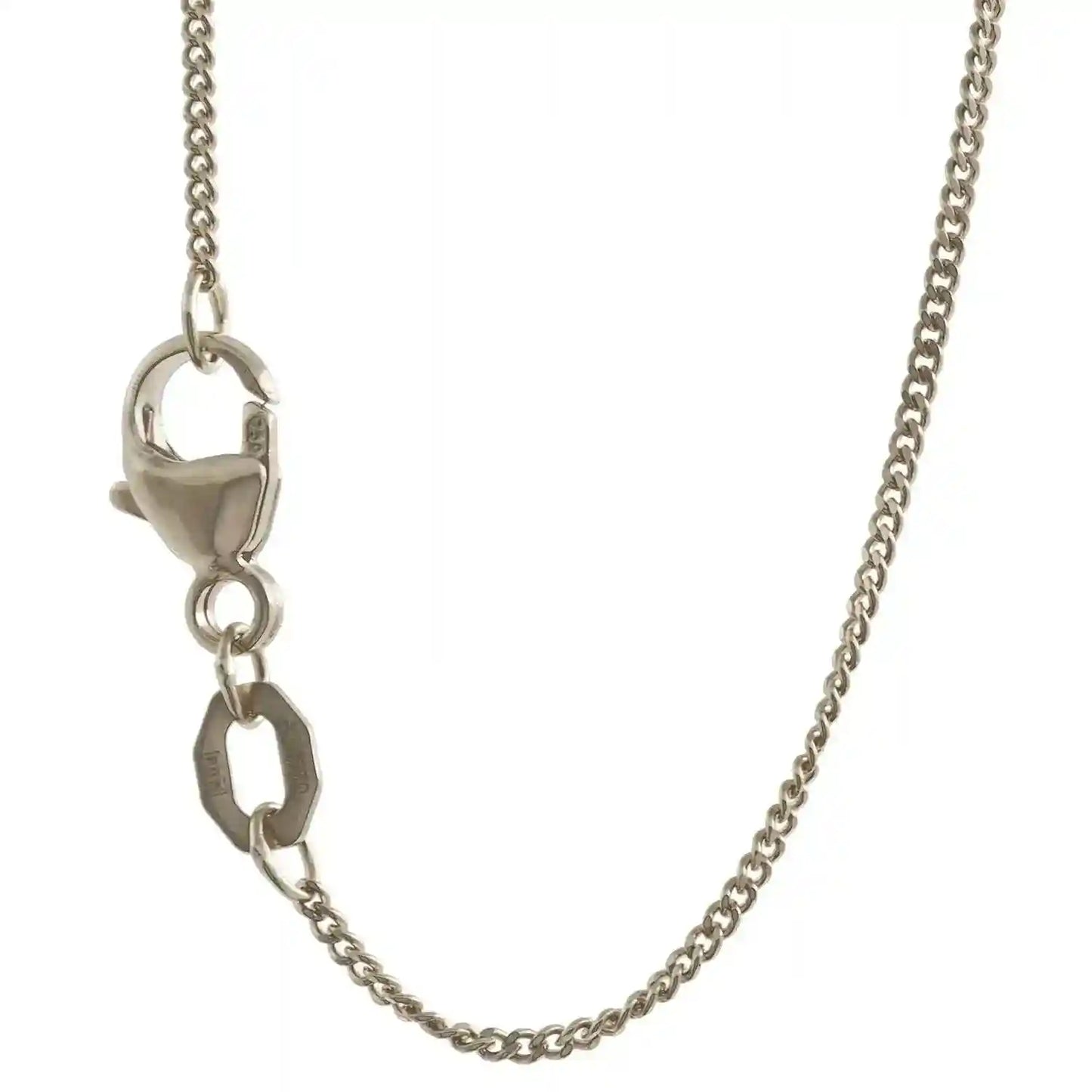 1,1 mm 45 cm 750 - 18 Karat Weißgold Panzerkette massiv Gold hochwertige Goldkette  2,4 g