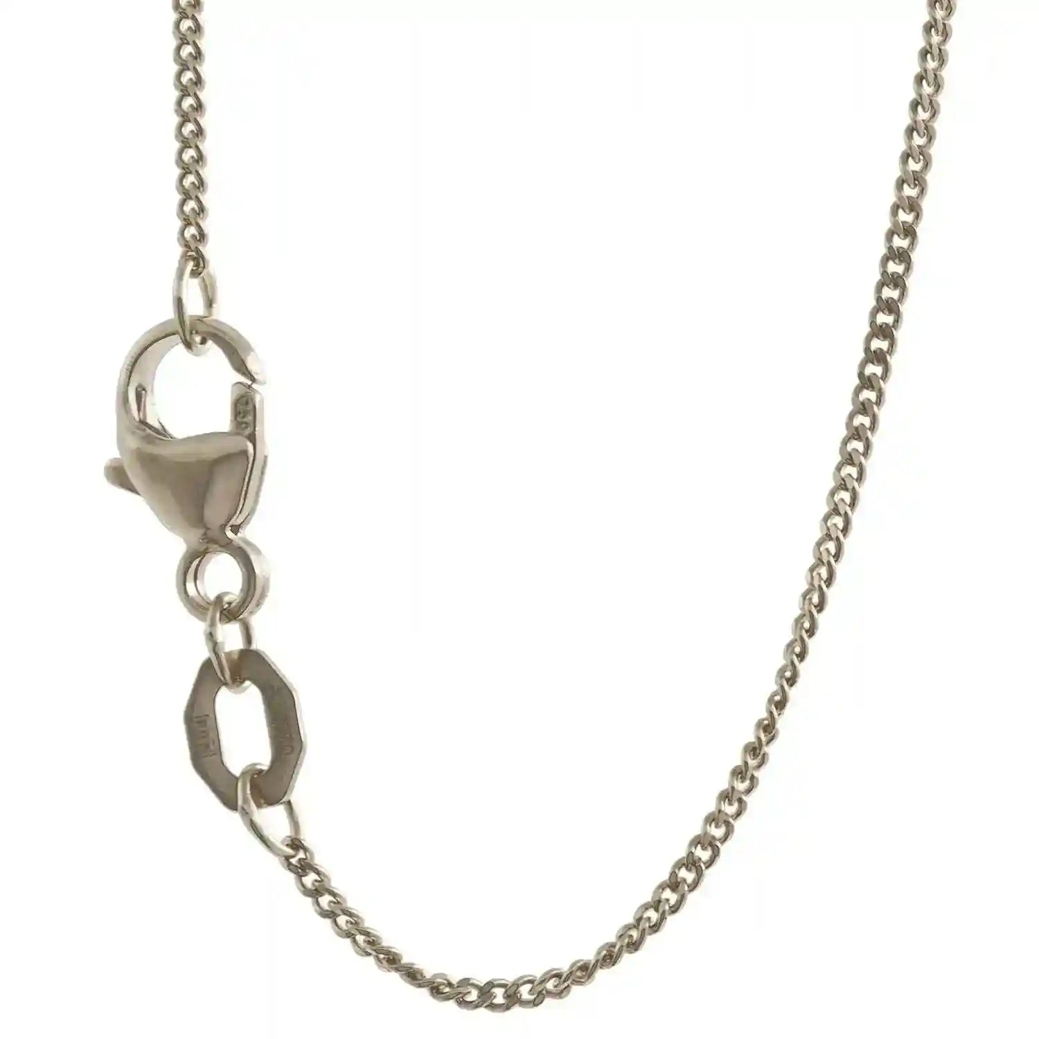 1,1 mm 45 cm 750 - 18 Karat Weißgold Panzerkette massiv Gold hochwertige Goldkette  2,4 g