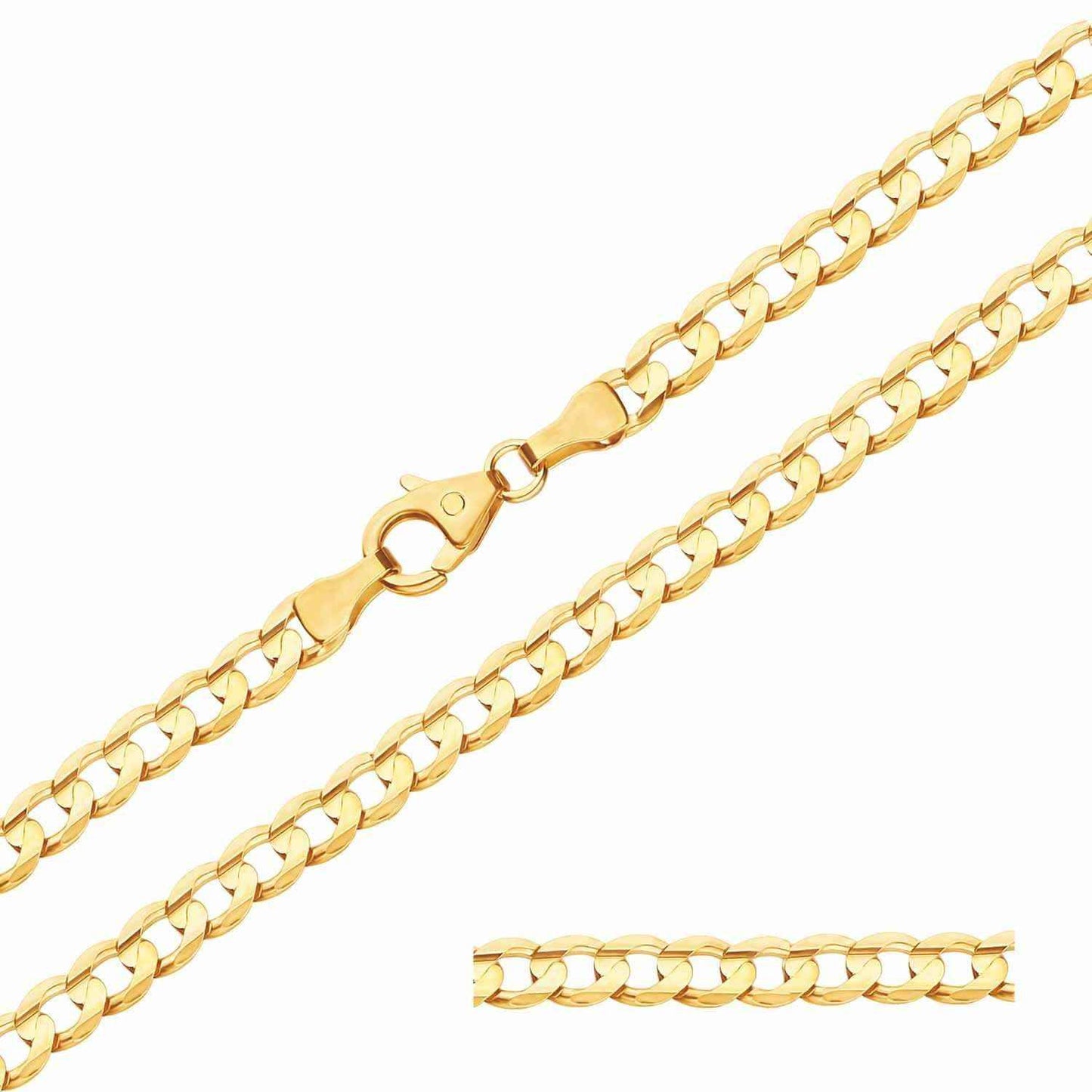 Goldkette Panzerkette Länge 45cm - Breite 4,6mm - 333-8 Karat Gold