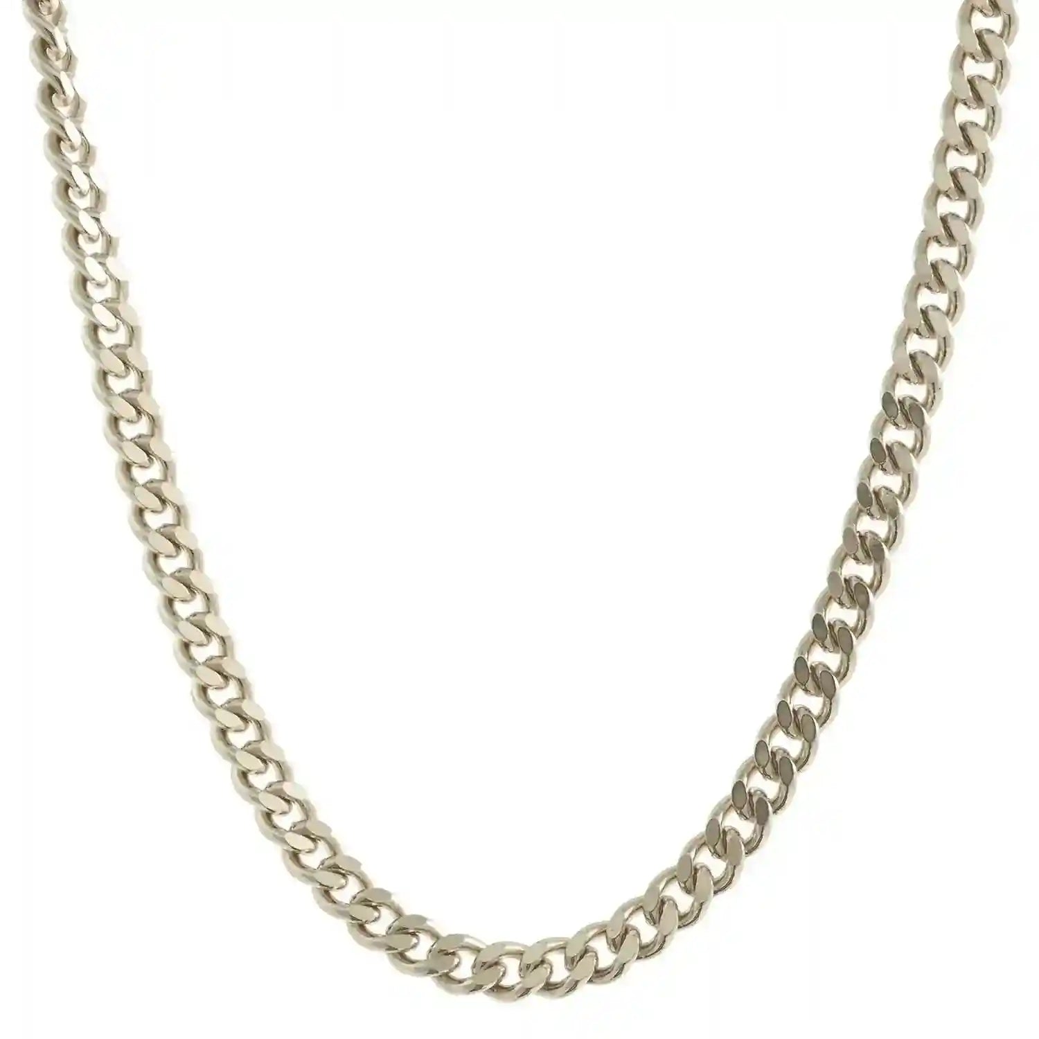 Goldkette Panzerkette Länge 55cm -Breite 1,7mm - 585-14 Karat Weißgold - Firma Holzenplotz - Silberketten-Goldketten.de 