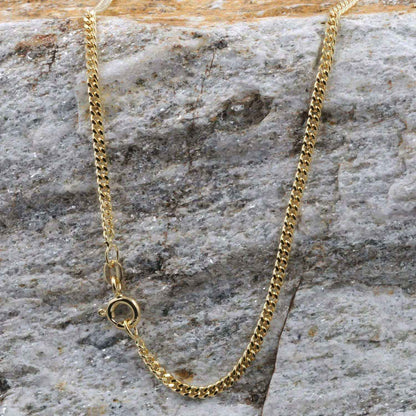 2,1 mm 55 cm 585 - 14 Karat Gold Halskette Panzerkette massiv Gold hochwertige Goldkette  7,8 g