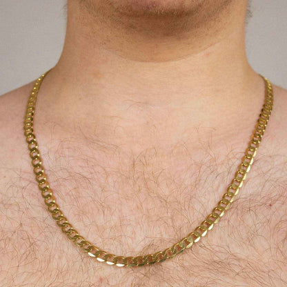 Goldkette Panzerkette Länge 55cm - Breite 6,7mm - 585-14 Karat Gold