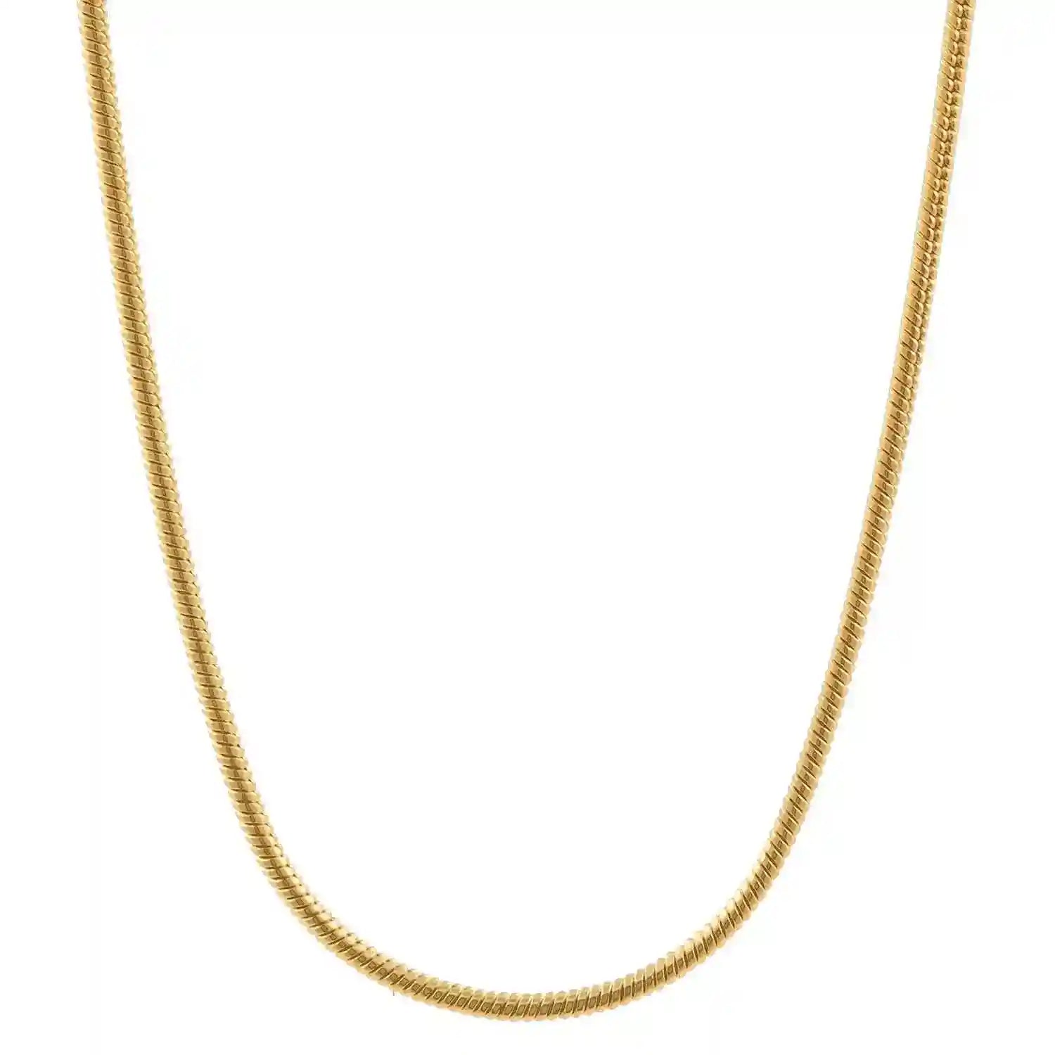 0,9 mm 50 cm 750 - 18 Karat Gold Halskette Schlangenkette rund massiv Gold hochwertige Goldkette  4,8 g