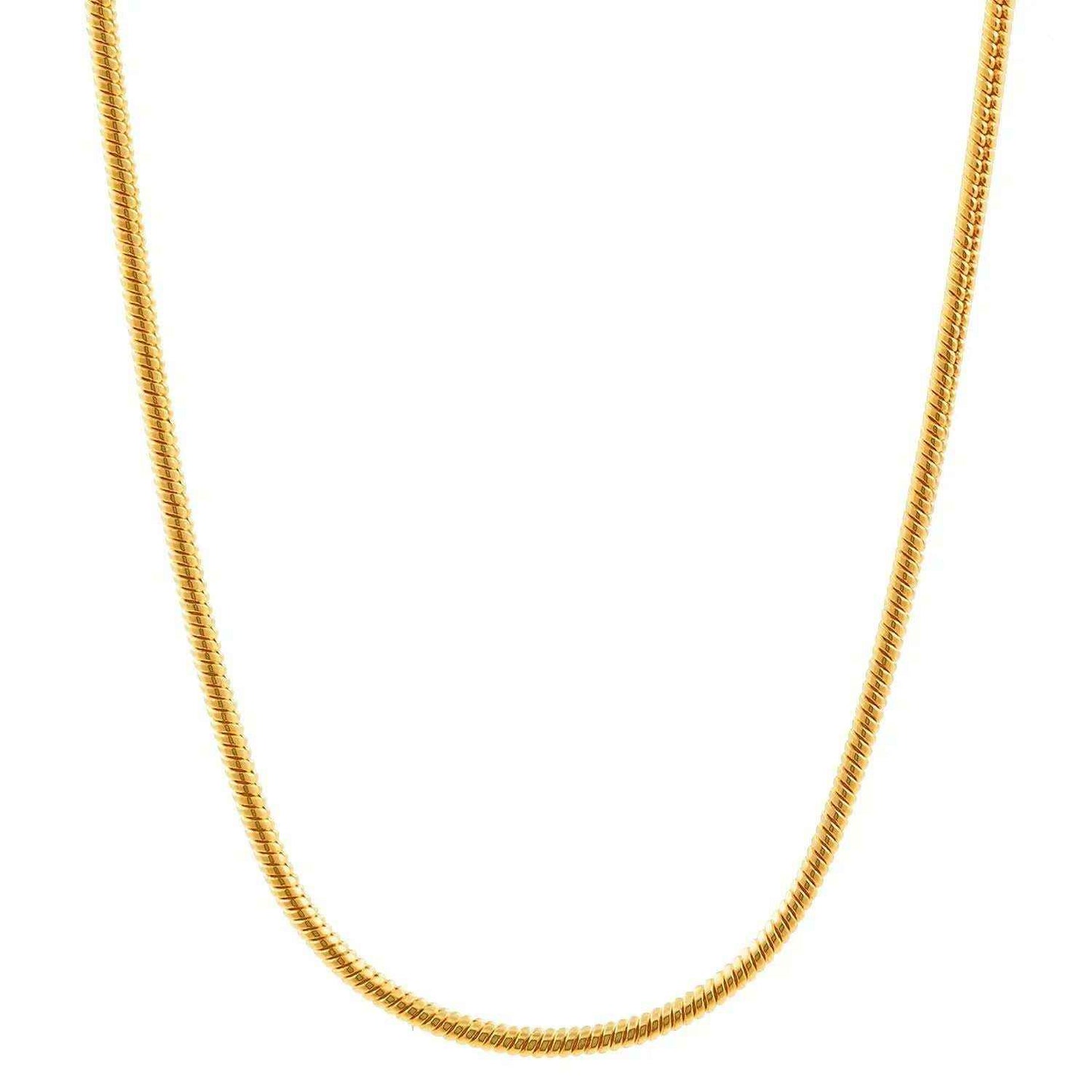 0,9 mm 750 - 18 Karat Gold Halskette Schlangenkette rund massiv Gold hochwertige Goldkette  - Länge nach Wahl