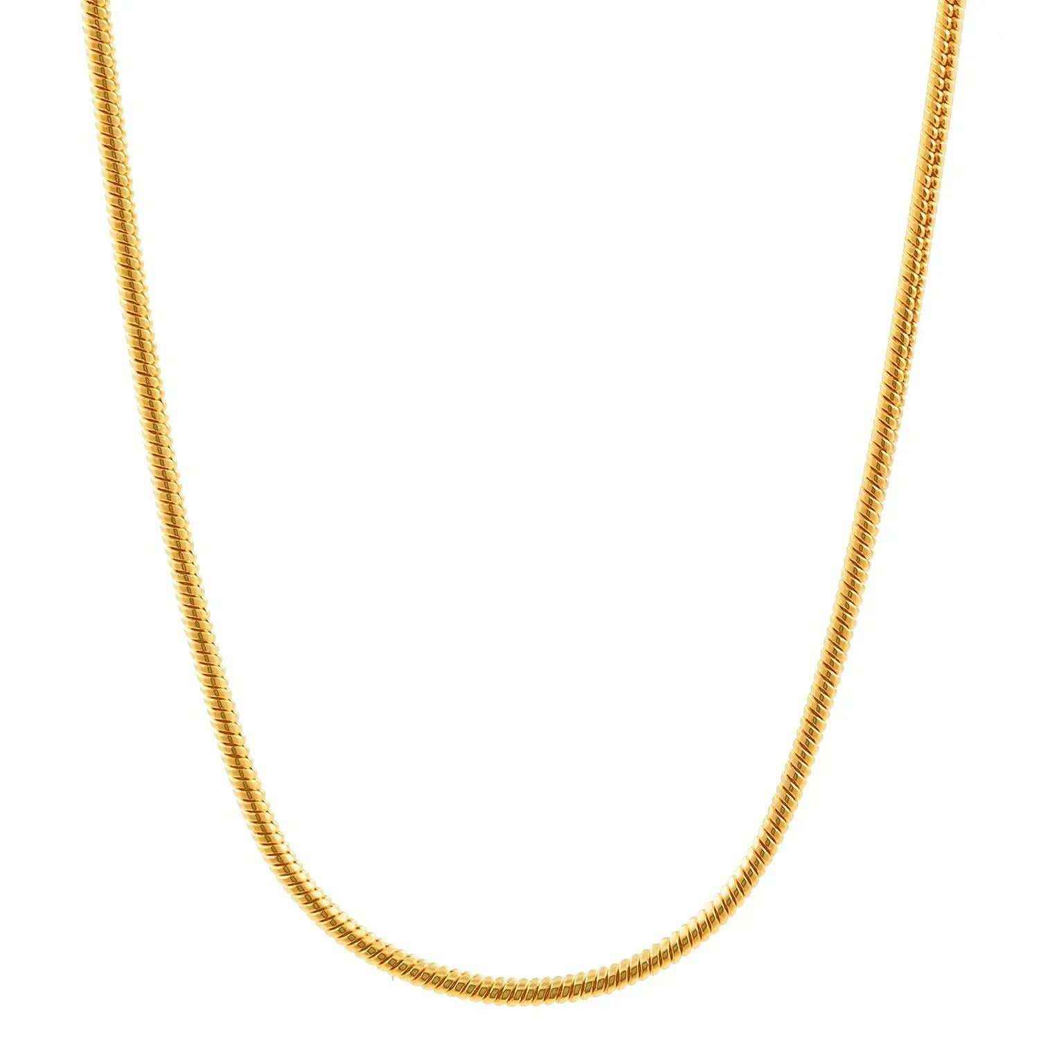 0,9 mm 750 - 18 Karat Gold Halskette Schlangenkette rund massiv Gold hochwertige Goldkette  - Länge nach Wahl