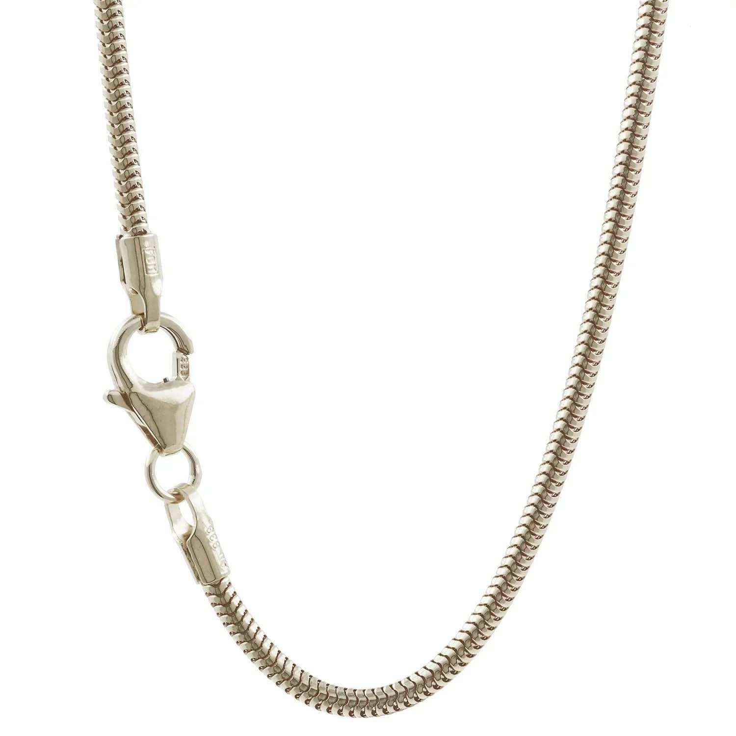 1,6 mm 42 cm 585 - 14 Karat Weißgold Schlangenkette rund massiv Gold hochwertige Goldkette  5,6 g