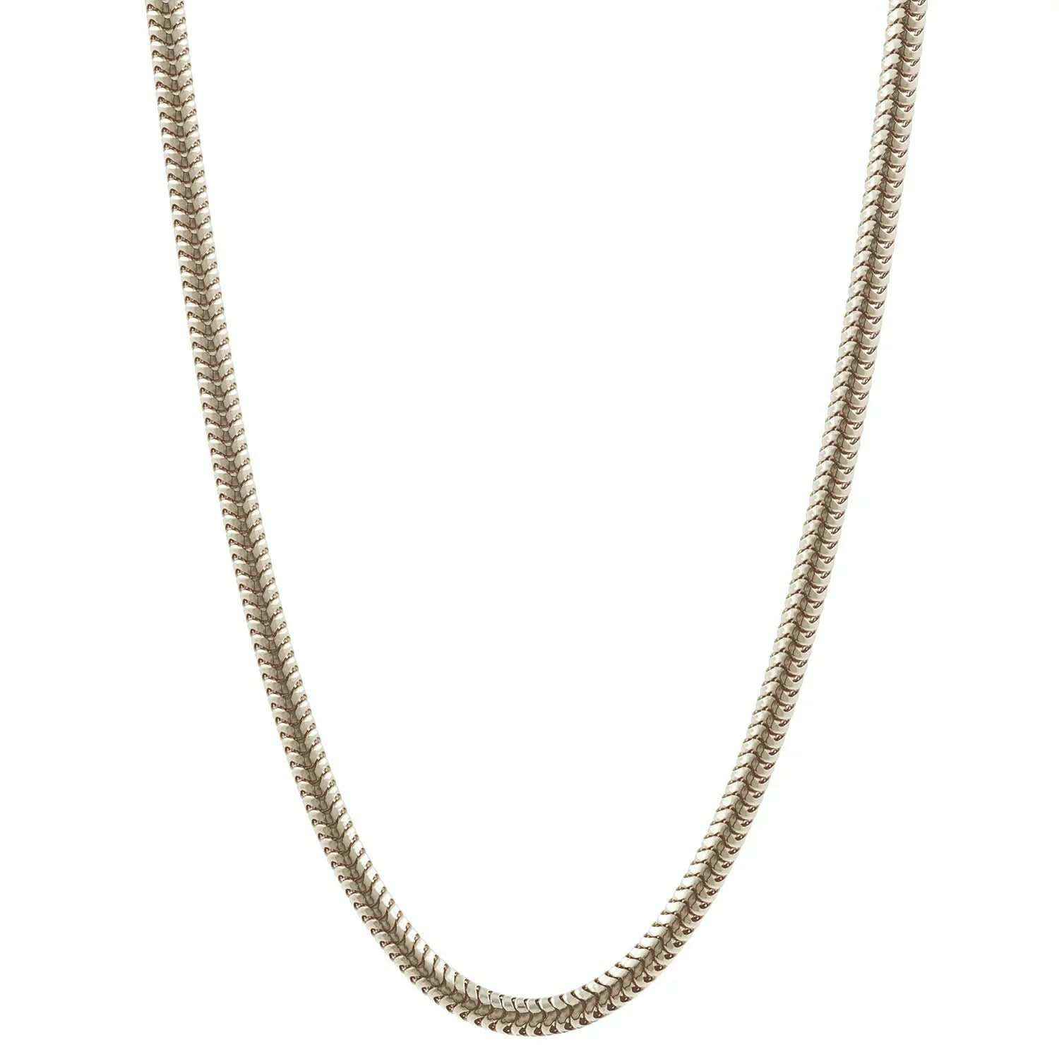 1,6 mm 42 cm 585 - 14 Karat Weißgold Schlangenkette rund massiv Gold hochwertige Goldkette  5,6 g