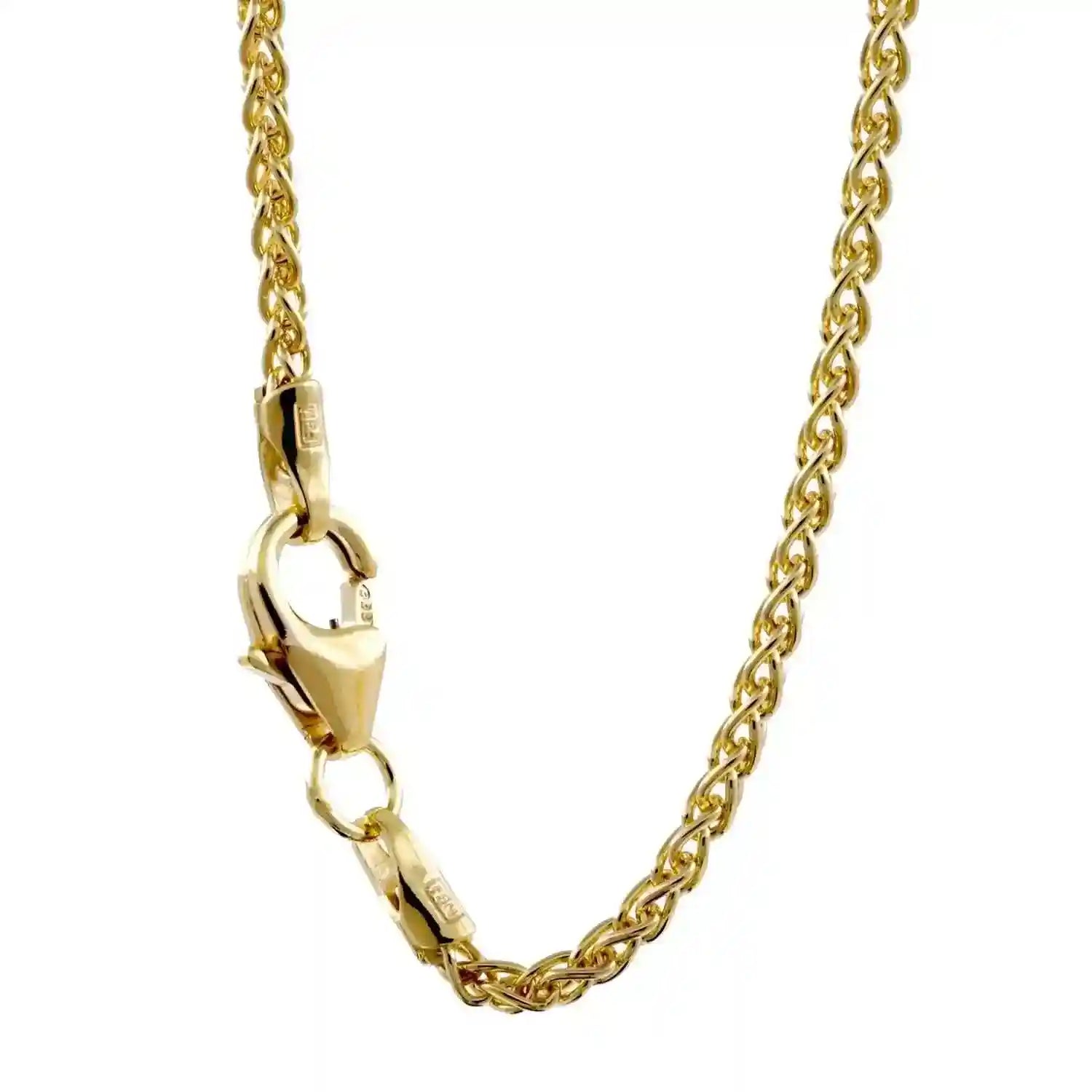 1,7 mm 333 - 8 Karat Gold Halskette Zopfkette massiv Gold hochwertige Goldkette  - Länge nach Wahl