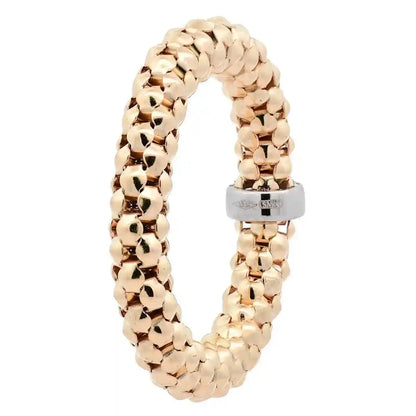 Goldring  Ring elastisch 4mm 585-14 Karat Gold - Gelbgold und Weißgold