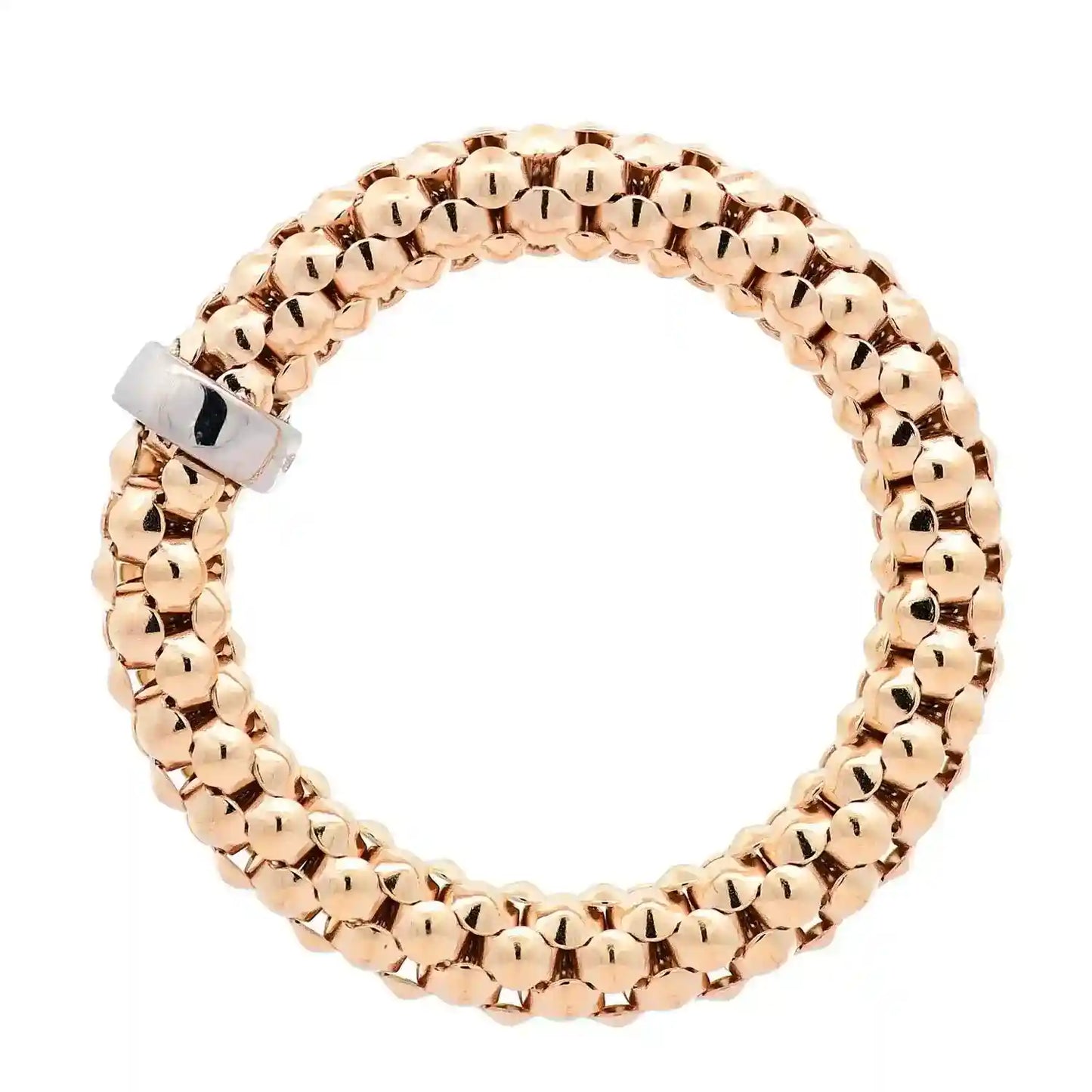 Goldring  Ring elastisch 4mm 585-14 Karat Gold - Gelbgold und Weißgold