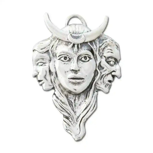 Göttin der Dreifaltigkeit Schmuck Anhänger versilbert mit Kette Satinbeutel 23x33 mm