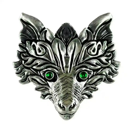 Green Fox Schmuck Anhänger Magische Tiere Hexen Magier Fuchs 4 x 4,2 cm + Kette