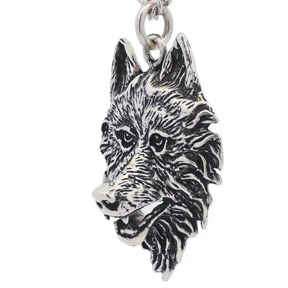Großer Wolf Schmuck Anhänger Silber Wolfskopf Kettenanhänger Krafttier