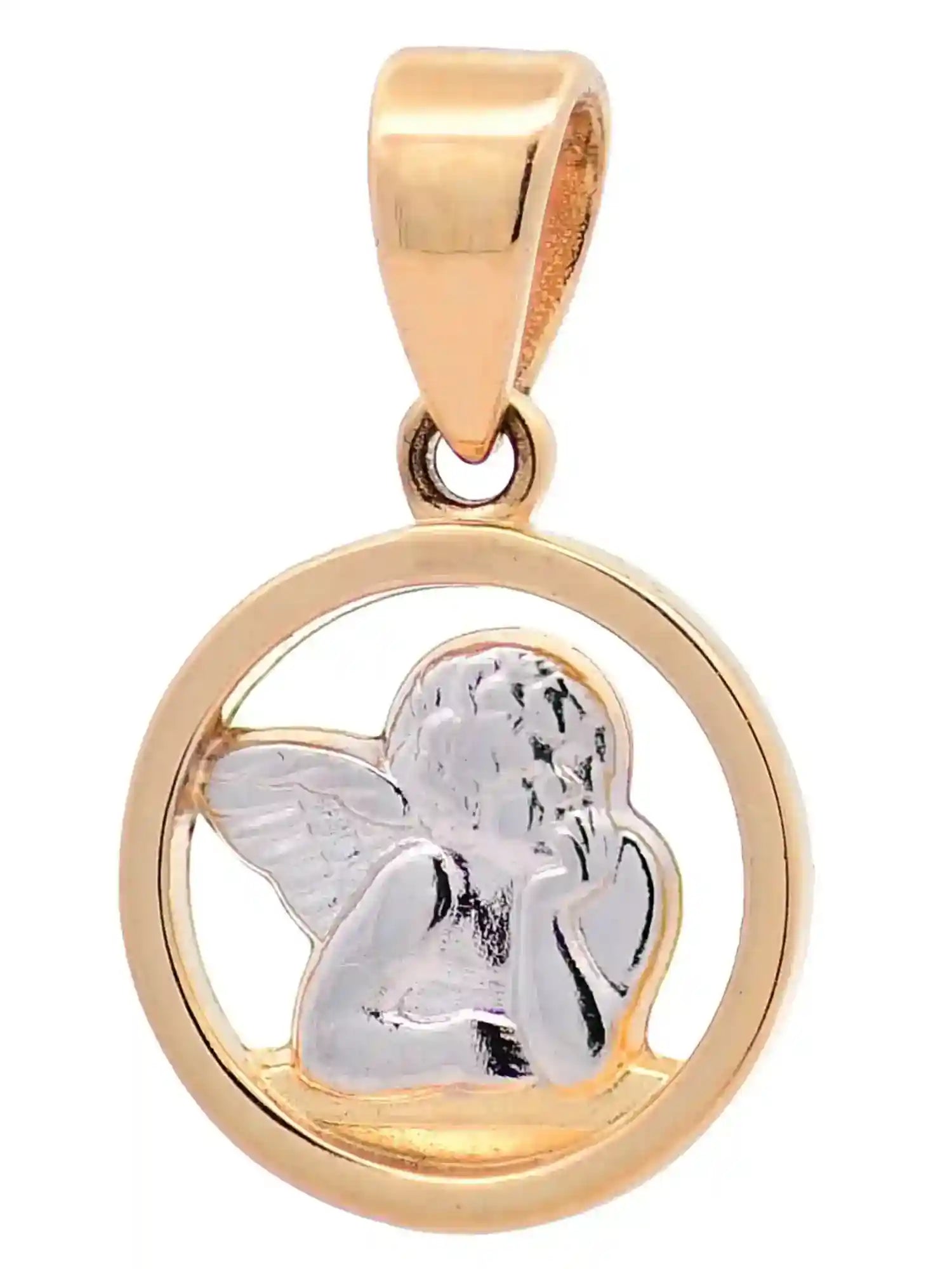 Halskette Anhänger Engel mit 1,1 mm Goldkette 585-14 Karat Gold - Firma Holzenplotz - Silberketten-Goldketten.de 