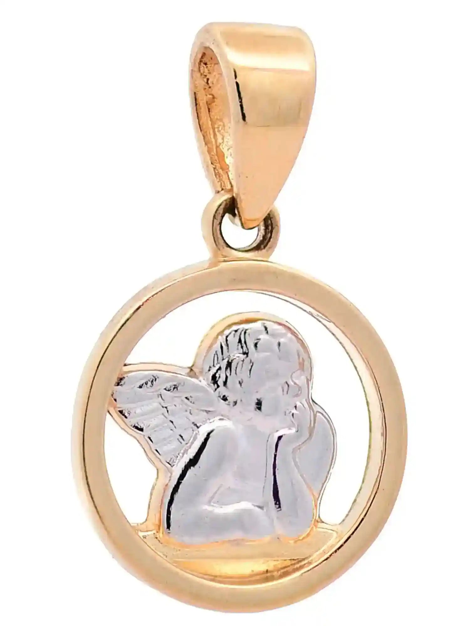Halskette Anhänger Engel mit 1,1 mm Goldkette 585-14 Karat Gold - Firma Holzenplotz - Silberketten-Goldketten.de 