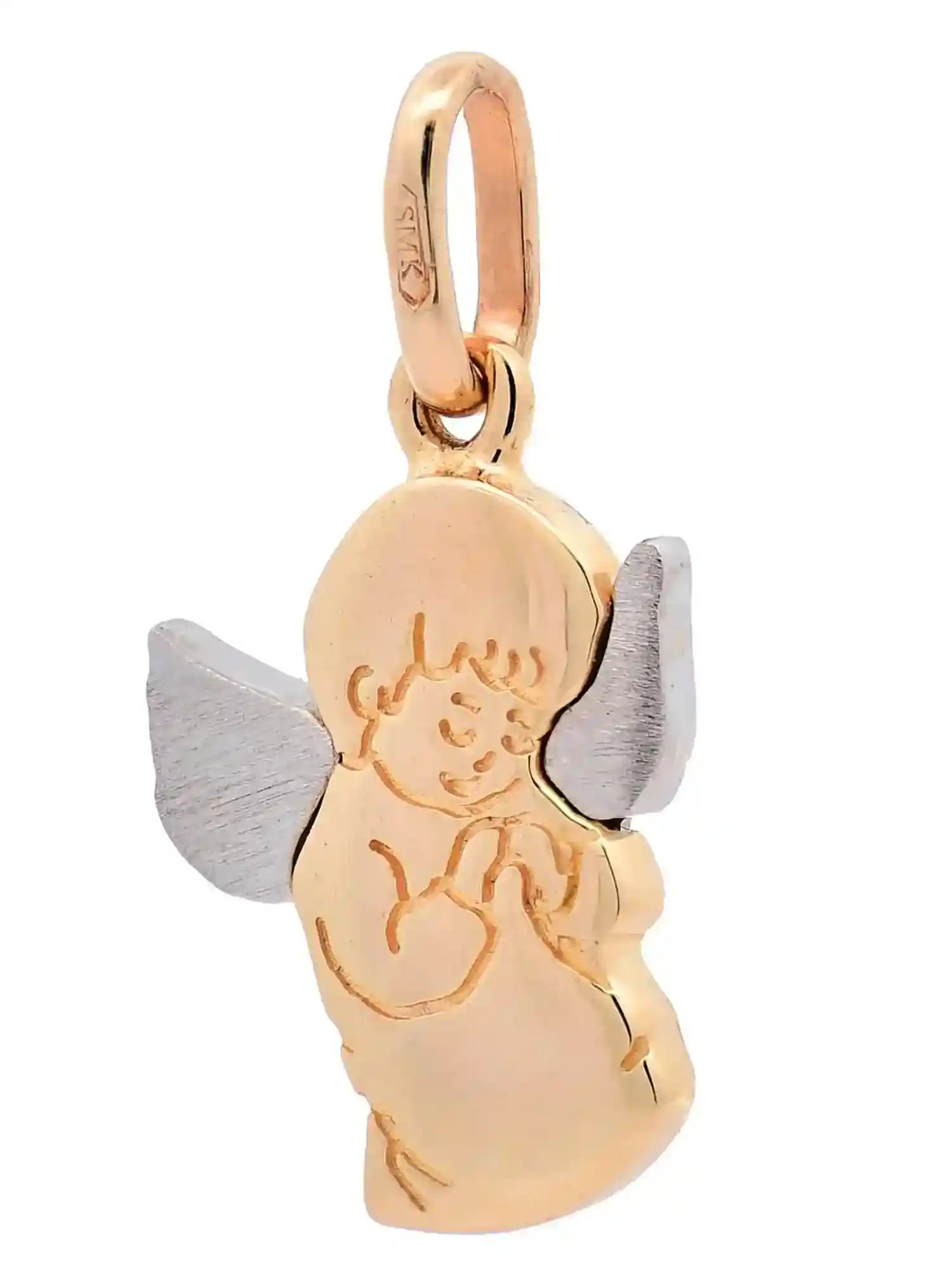 Halskette Anhänger Engelchen mit 1,1 mm Goldkette 585-14 Karat Gold - Firma Holzenplotz - Silberketten-Goldketten.de 