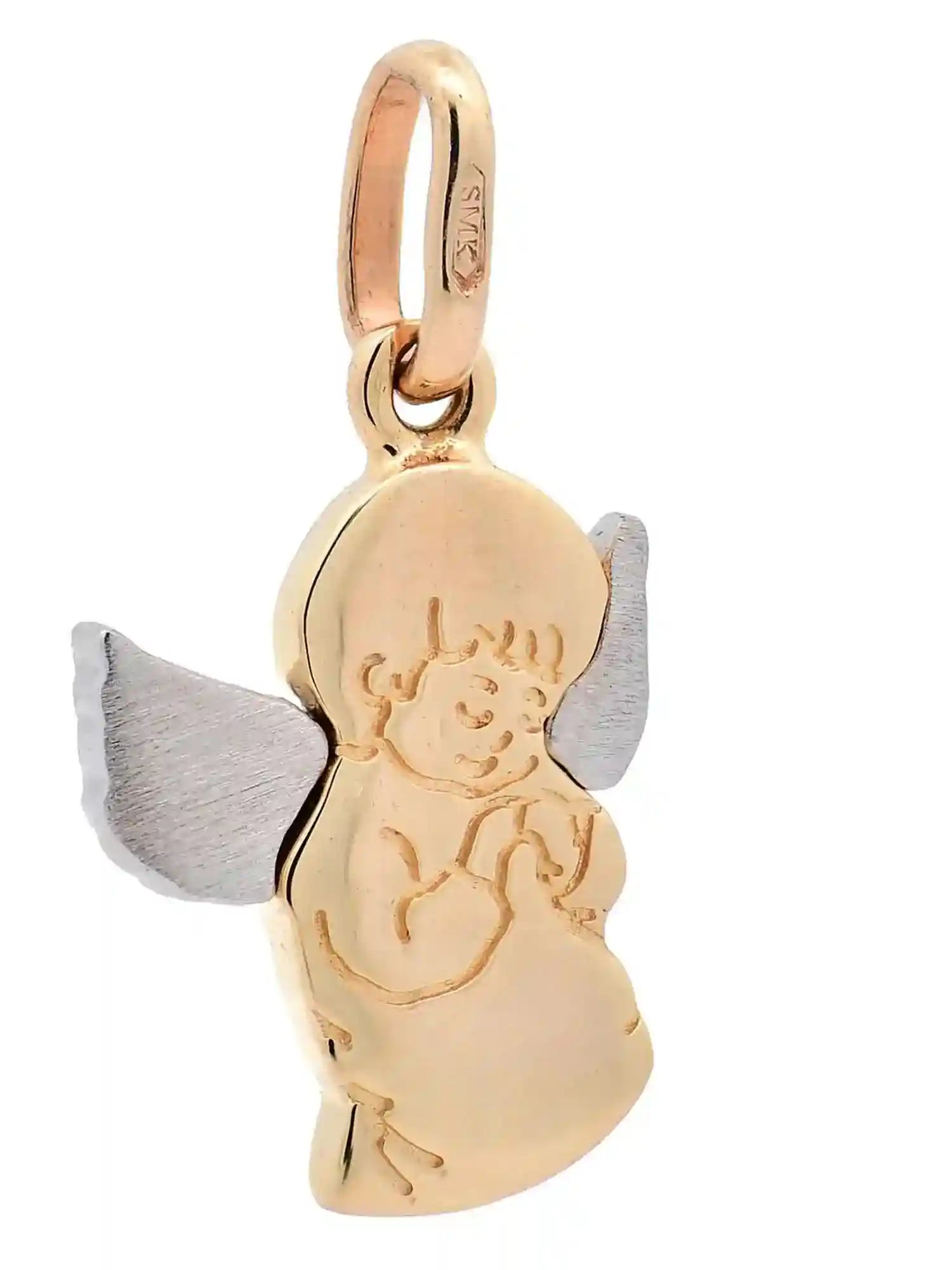 Halskette Anhänger Engelchen mit 1,1 mm Goldkette 585-14 Karat Gold - Firma Holzenplotz - Silberketten-Goldketten.de 