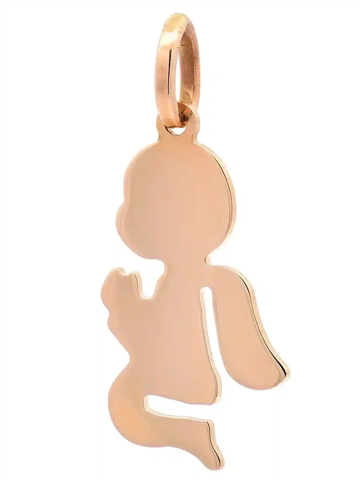 Halskette Anhänger Engelchen mit 1,1 mm Goldkette 585-14 Karat Gold - Firma Holzenplotz - Silberketten-Goldketten.de 