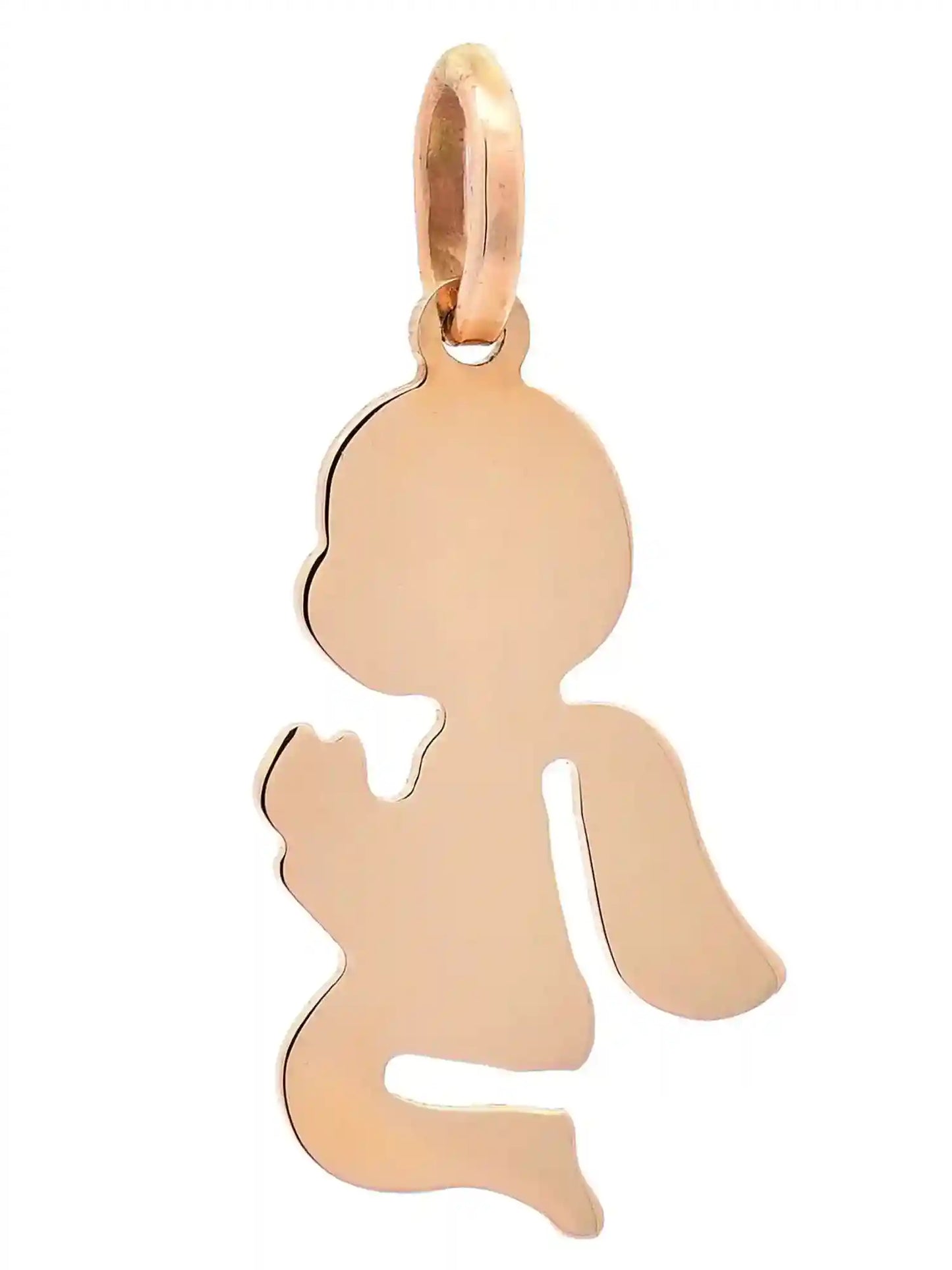 Halskette Anhänger Engelchen mit 1,1 mm Goldkette 585-14 Karat Gold - Firma Holzenplotz - Silberketten-Goldketten.de 