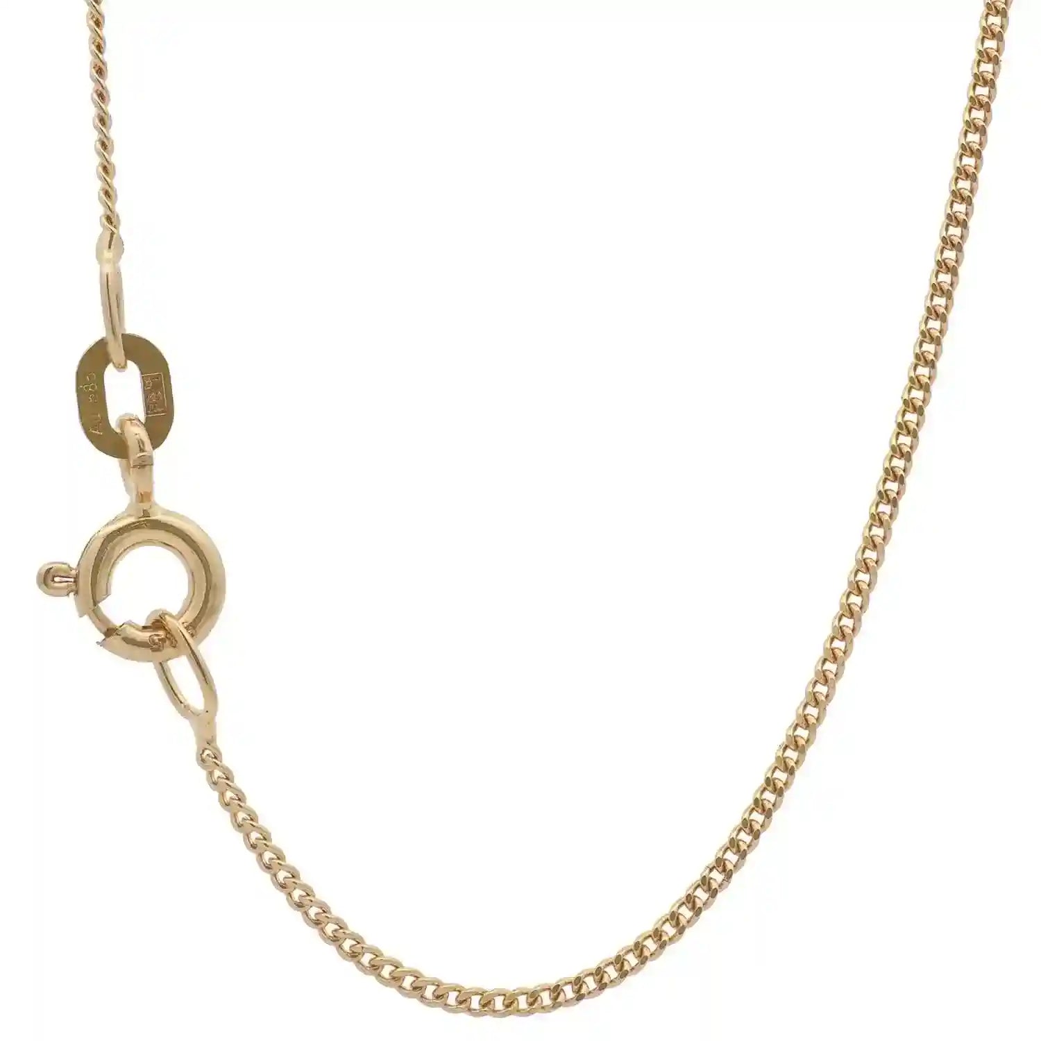 Halskette Anhänger Ginkgoblatt mit 1,1 mm Goldkette 585-14 Karat Gold - Firma Holzenplotz - Silberketten-Goldketten.de 