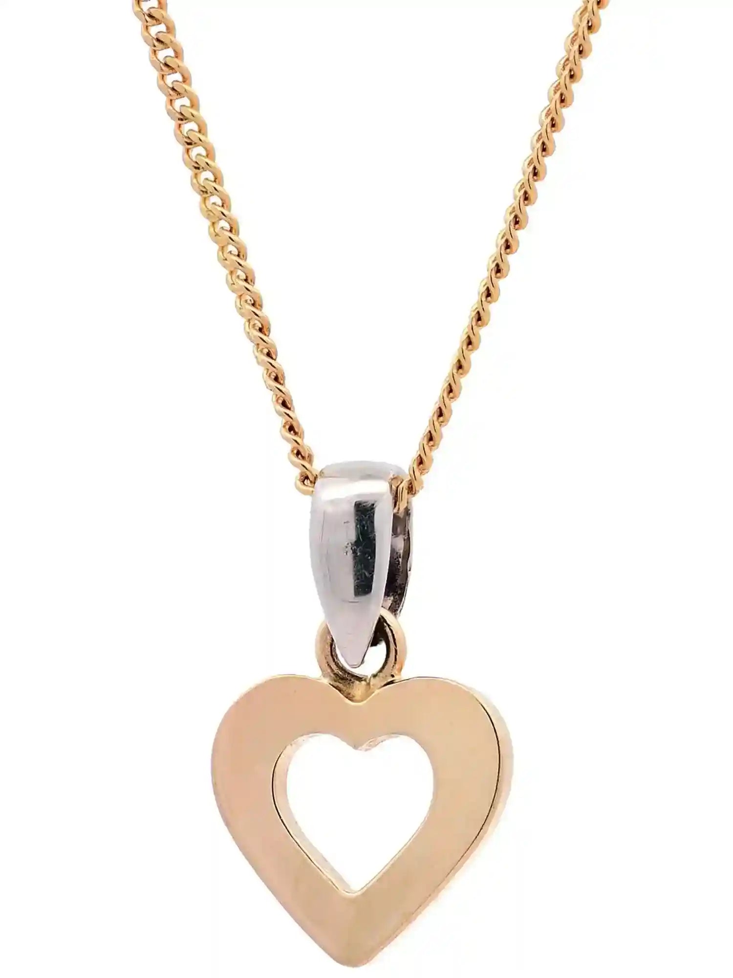 Halskette Anhänger Herzchen mit 1,1 mm Goldkette 585-14 Karat Gold